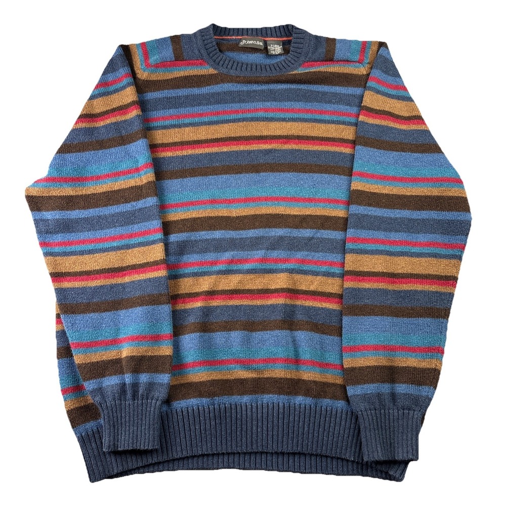 St Johns Bay 100% Cotton Striped Knit Sweater‎ Mens Extra Large
